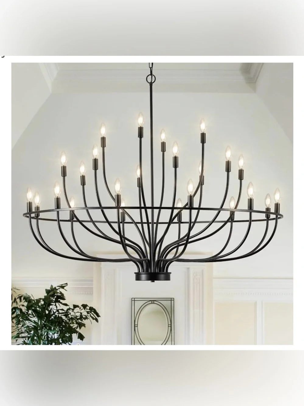24 years Light Black Chandelier 51'' Large Candle Chandeliers